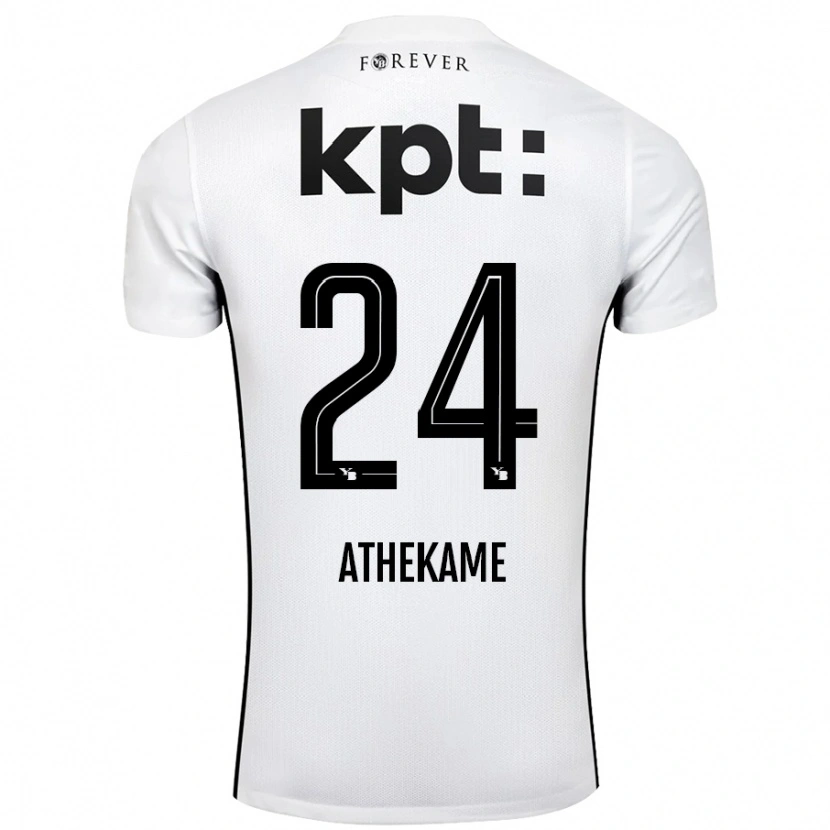 Danxen Niño Camiseta Zachary Athekame #24 Blanco Negro 2ª Equipación 2024/25 La Camisa