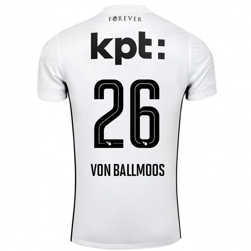 Danxen Niño Camiseta David Von Ballmoos #26 Blanco Negro 2ª Equipación 2024/25 La Camisa