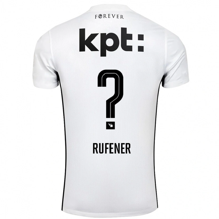 Danxen Niño Camiseta Elio Rufener #0 Blanco Negro 2ª Equipación 2024/25 La Camisa