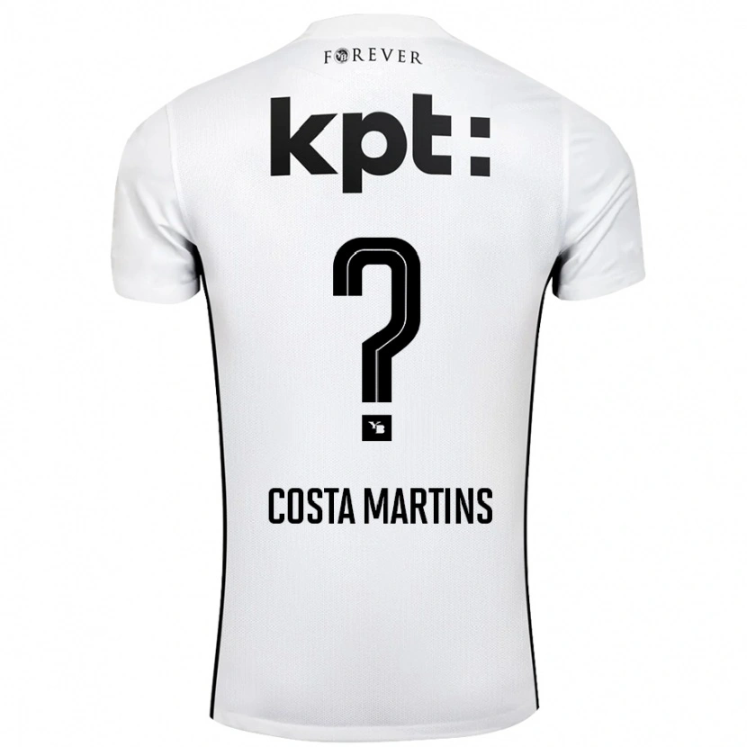 Danxen Niño Camiseta Yvann Costa Martins #0 Blanco Negro 2ª Equipación 2024/25 La Camisa