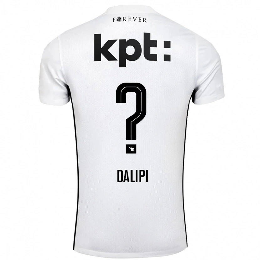 Danxen Niño Camiseta Lutfi Dalipi #0 Blanco Negro 2ª Equipación 2024/25 La Camisa