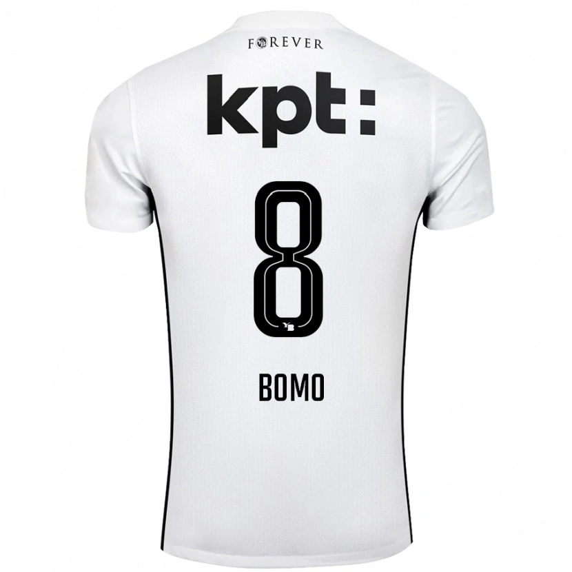 Danxen Niño Camiseta Jacques Bomo #8 Blanco Negro 2ª Equipación 2024/25 La Camisa