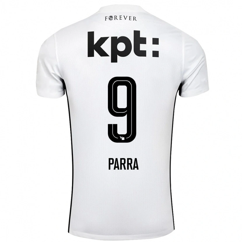 Danxen Niño Camiseta Hugo Parra #9 Blanco Negro 2ª Equipación 2024/25 La Camisa