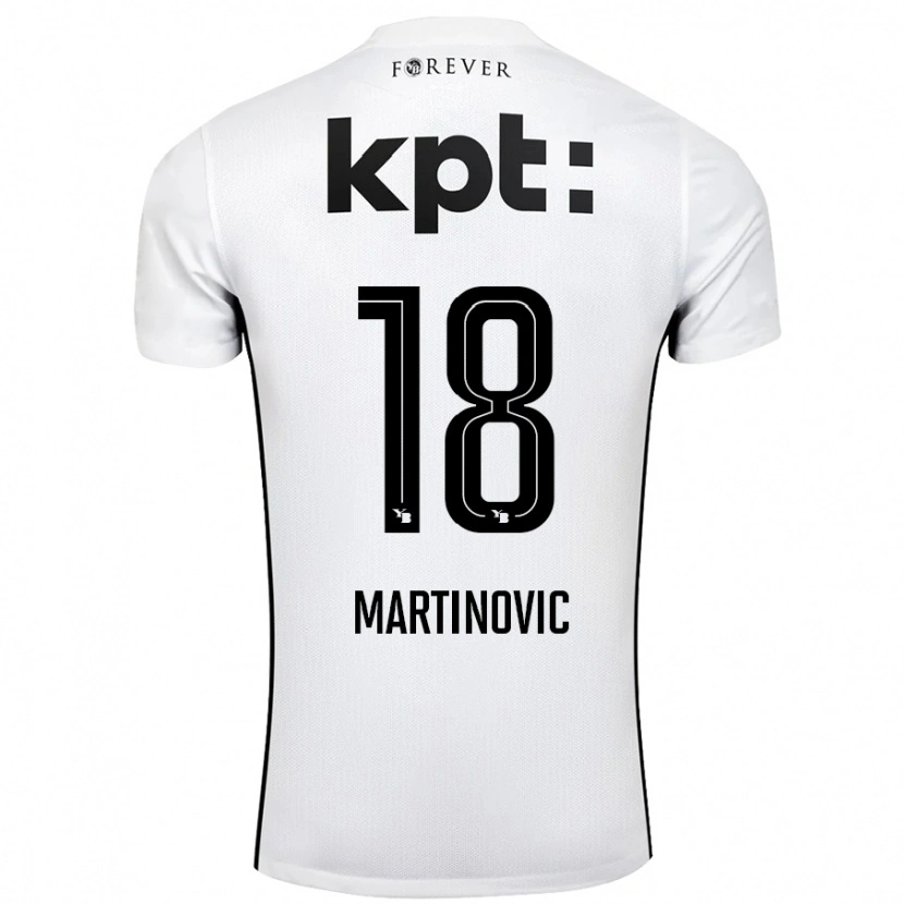 Danxen Niño Camiseta Denis Martinovic #18 Blanco Negro 2ª Equipación 2024/25 La Camisa