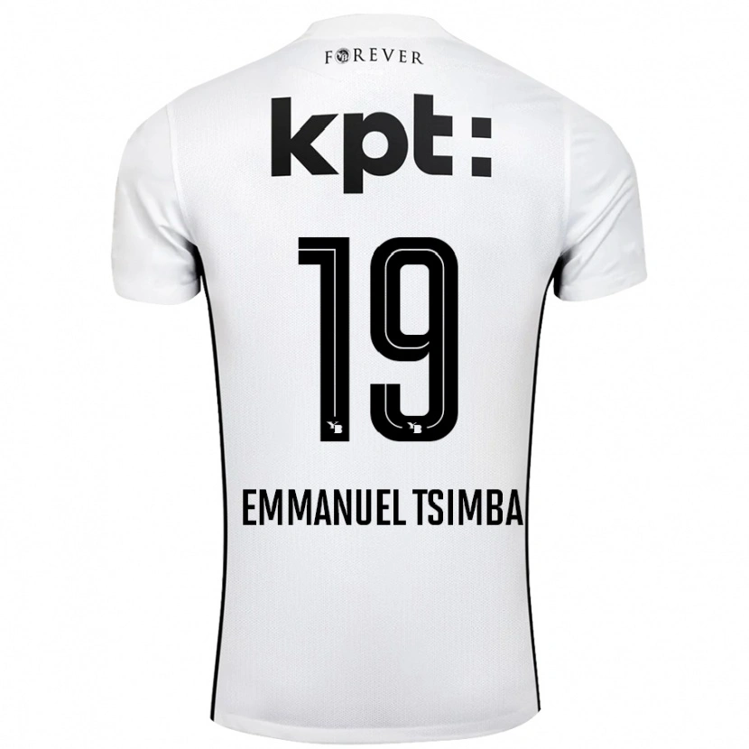 Danxen Niño Camiseta Felix Emmanuel Tsimba #19 Blanco Negro 2ª Equipación 2024/25 La Camisa