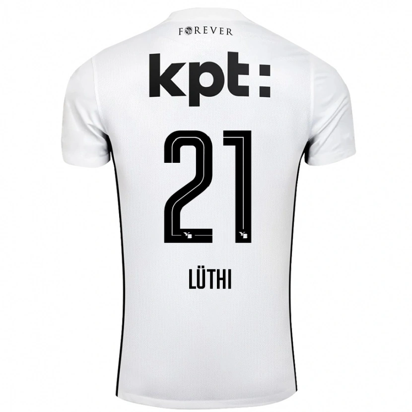 Danxen Niño Camiseta Janis Lüthi #21 Blanco Negro 2ª Equipación 2024/25 La Camisa