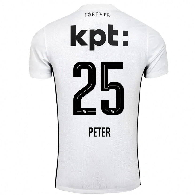 Danxen Niño Camiseta Luc Peter #25 Blanco Negro 2ª Equipación 2024/25 La Camisa