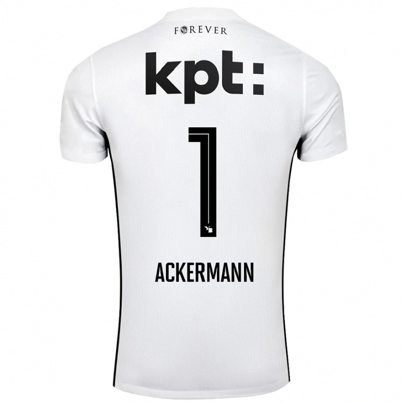 Danxen Niño Camiseta Jara Ackermann #1 Blanco Negro 2ª Equipación 2024/25 La Camisa