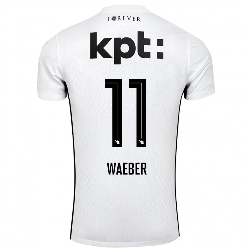 Danxen Niño Camiseta Stéphanie Waeber #11 Blanco Negro 2ª Equipación 2024/25 La Camisa