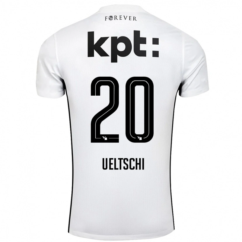 Danxen Niño Camiseta Rilana Ueltschi #20 Blanco Negro 2ª Equipación 2024/25 La Camisa