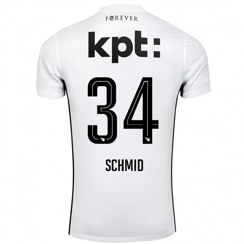 Danxen Niño Camiseta Céline Schmid #34 Blanco Negro 2ª Equipación 2024/25 La Camisa