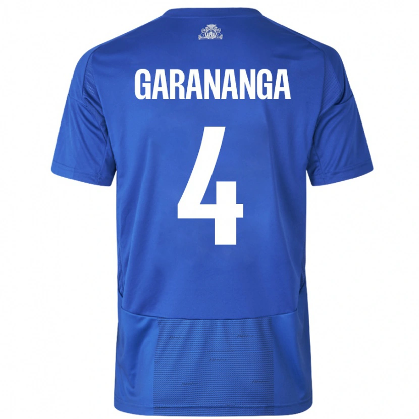 Danxen Niño Camiseta Munashe Garananga #4 Blanco Azul 2ª Equipación 2024/25 La Camisa