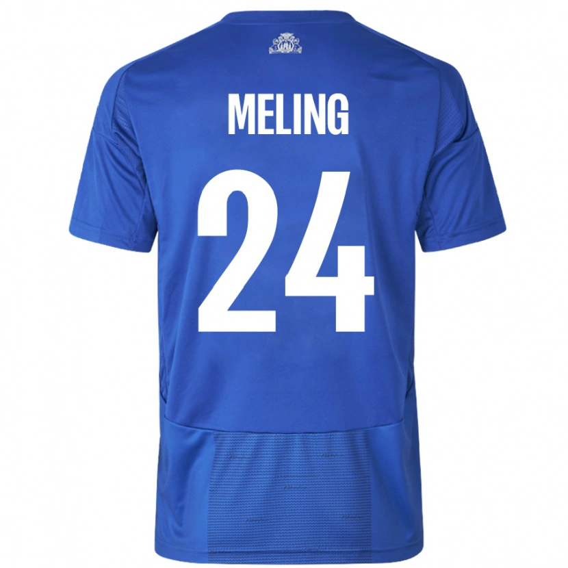 Danxen Niño Camiseta Birger Meling #24 Blanco Azul 2ª Equipación 2024/25 La Camisa