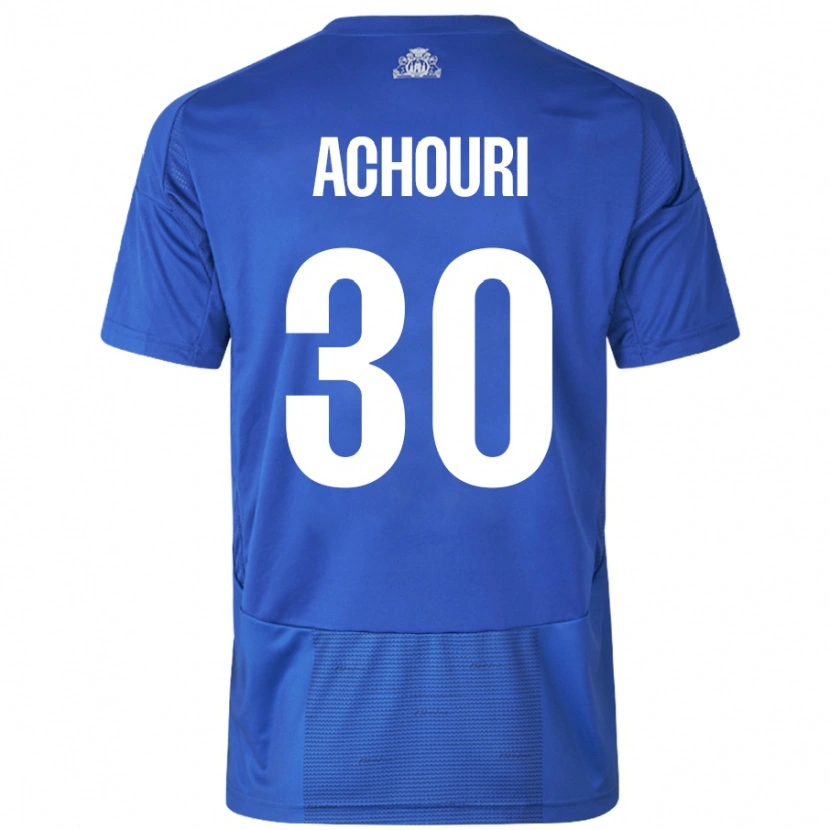 Danxen Niño Camiseta Elias Achouri #30 Blanco Azul 2ª Equipación 2024/25 La Camisa