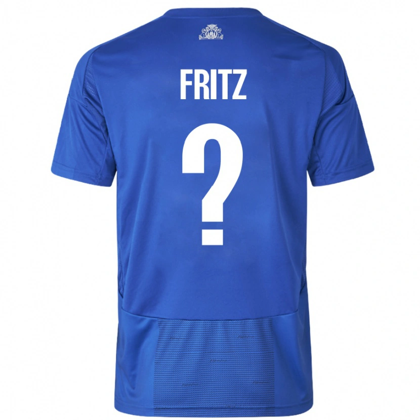 Danxen Niño Camiseta Gustav Fritz #0 Blanco Azul 2ª Equipación 2024/25 La Camisa