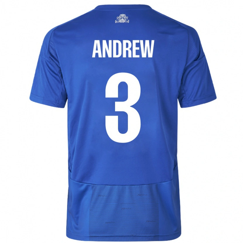 Danxen Niño Camiseta Tristan Andrew #3 Blanco Azul 2ª Equipación 2024/25 La Camisa