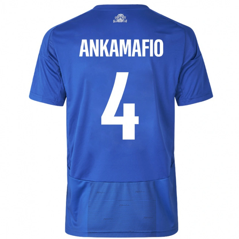 Danxen Niño Camiseta Graham Ankamafio #4 Blanco Azul 2ª Equipación 2024/25 La Camisa