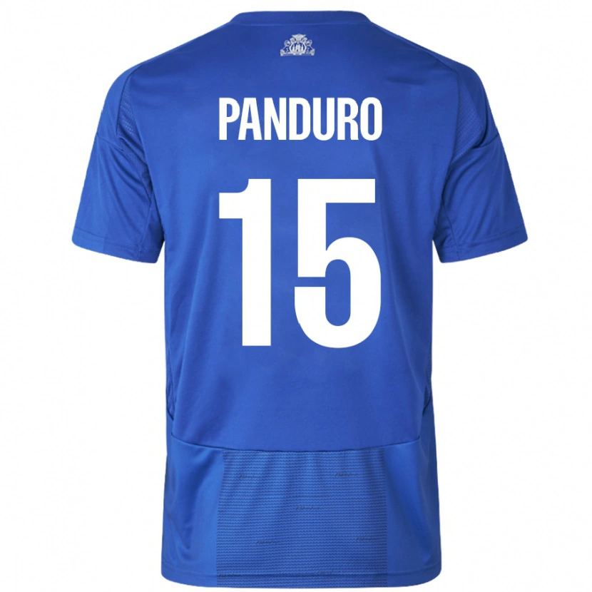 Danxen Niño Camiseta Tristan Panduro #15 Blanco Azul 2ª Equipación 2024/25 La Camisa