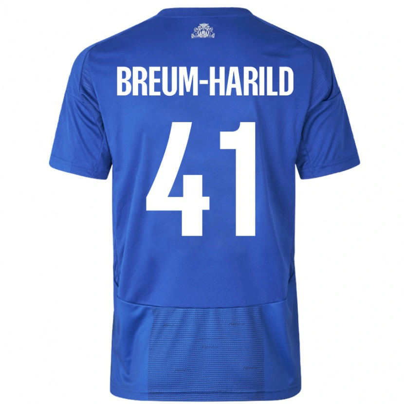 Danxen Niño Camiseta Tobias Breum-Harild #41 Blanco Azul 2ª Equipación 2024/25 La Camisa