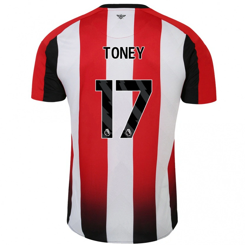 Danxen Hombre Camiseta Ivan Toney #17 Rojo Blanco 1ª Equipación 2024/25 La Camisa