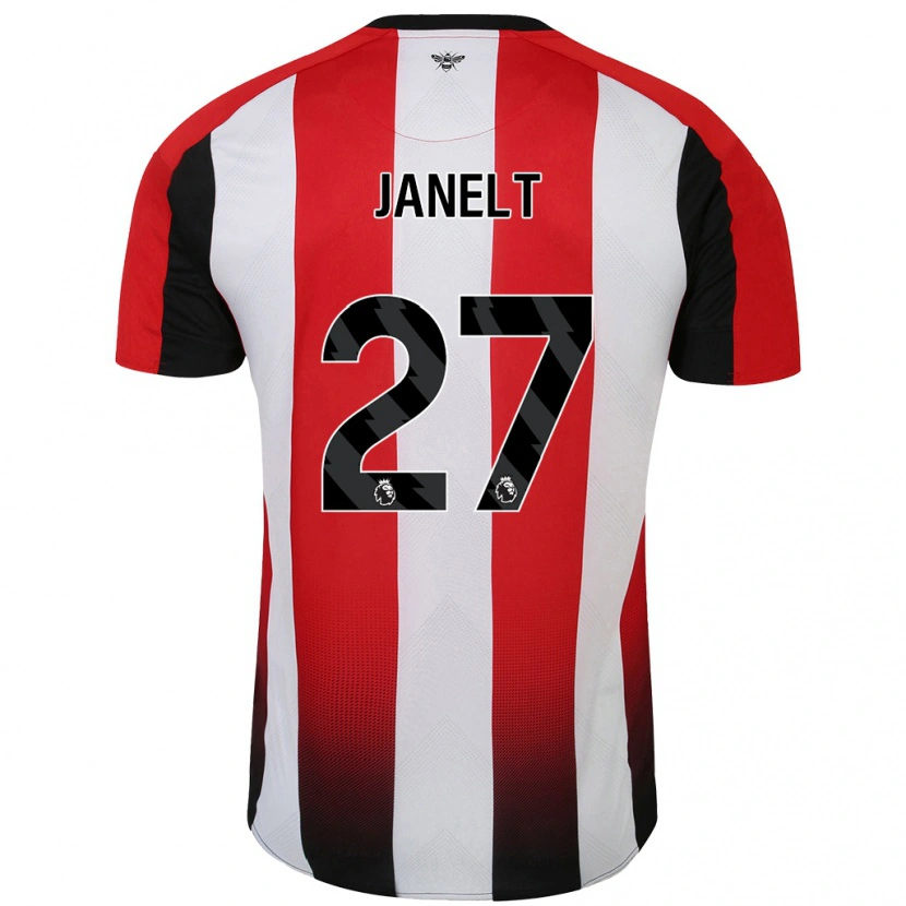 Danxen Hombre Camiseta Vitaly Janelt #27 Rojo Blanco 1ª Equipación 2024/25 La Camisa