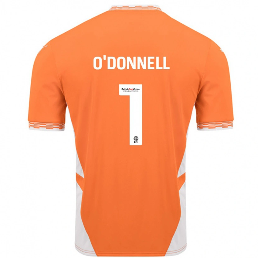 Danxen Hombre Camiseta Richard O'donnell #1 Naranja Blanco 1ª Equipación 2024/25 La Camisa