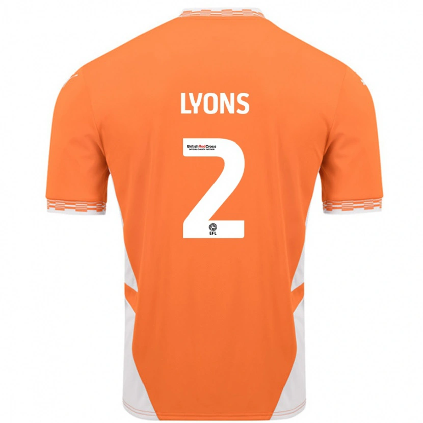 Danxen Hombre Camiseta Andy Lyons #2 Naranja Blanco 1ª Equipación 2024/25 La Camisa