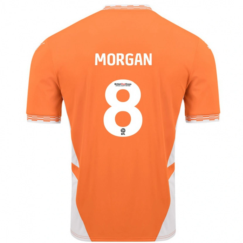 Danxen Hombre Camiseta Albie Morgan #8 Naranja Blanco 1ª Equipación 2024/25 La Camisa