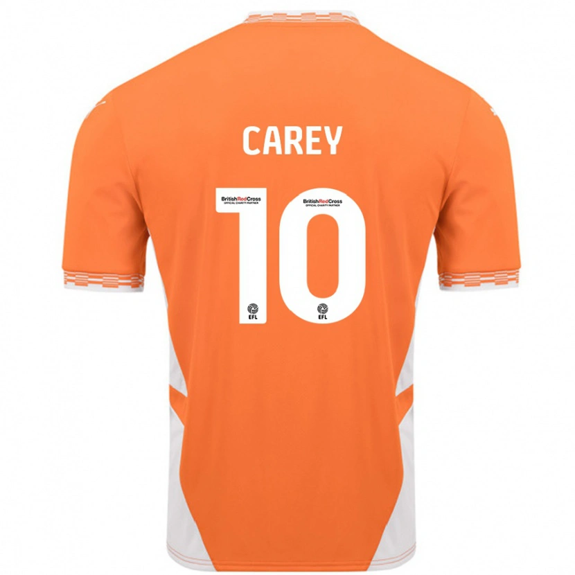 Danxen Hombre Camiseta Sonny Carey #10 Naranja Blanco 1ª Equipación 2024/25 La Camisa