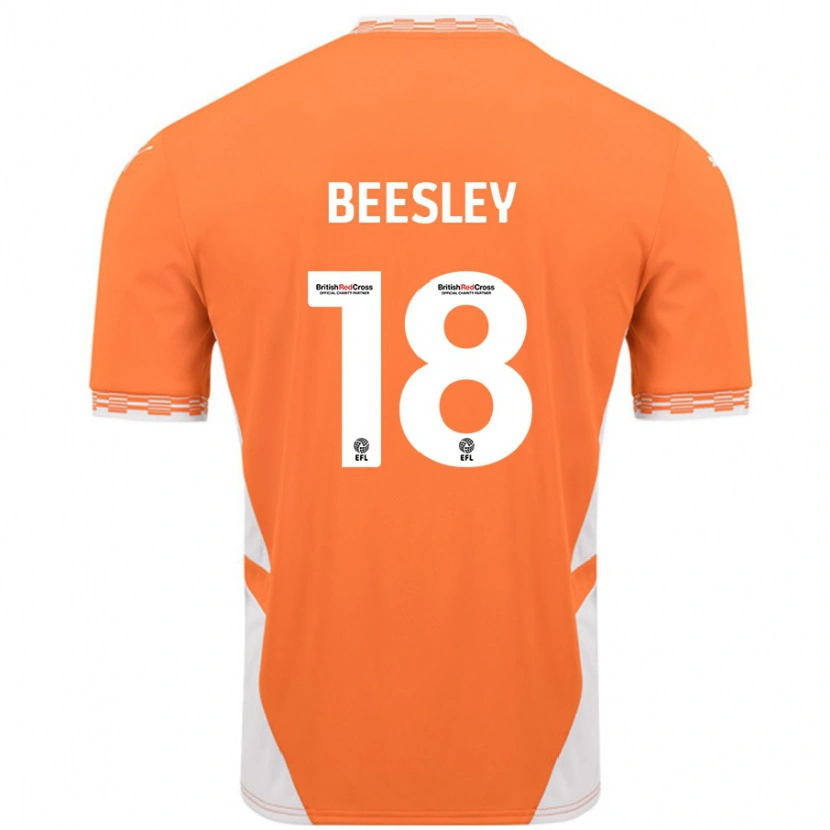 Danxen Hombre Camiseta Jake Beesley #18 Naranja Blanco 1ª Equipación 2024/25 La Camisa