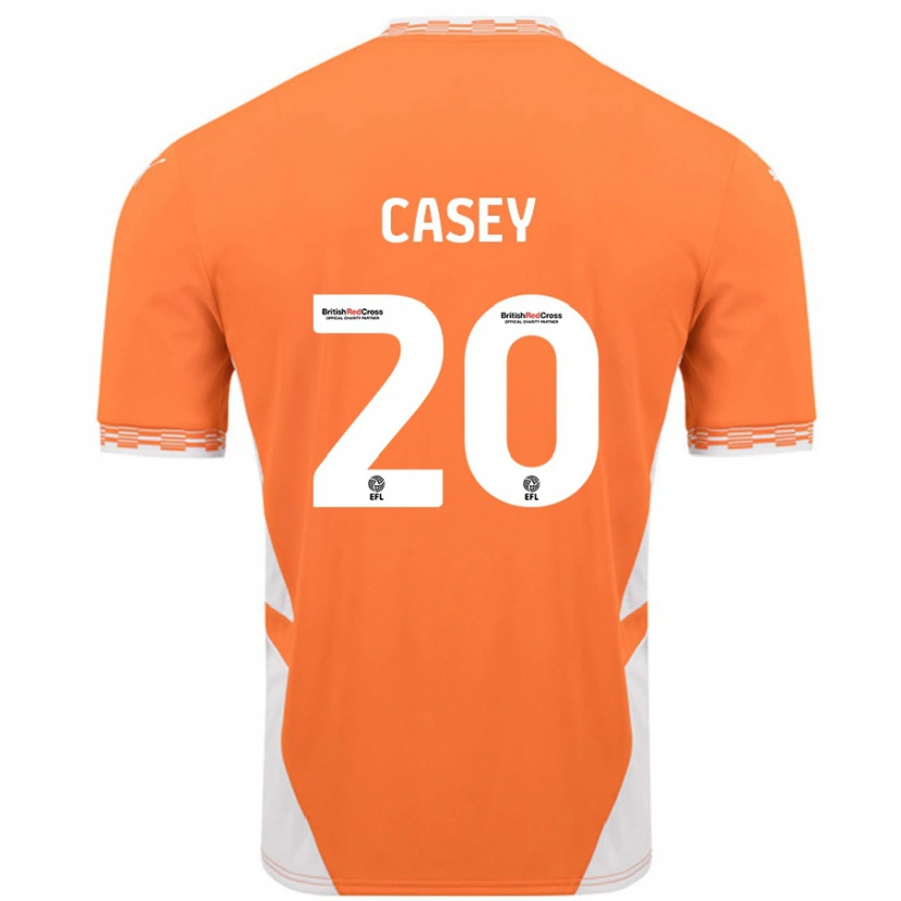 Danxen Hombre Camiseta Oliver Casey #20 Naranja Blanco 1ª Equipación 2024/25 La Camisa