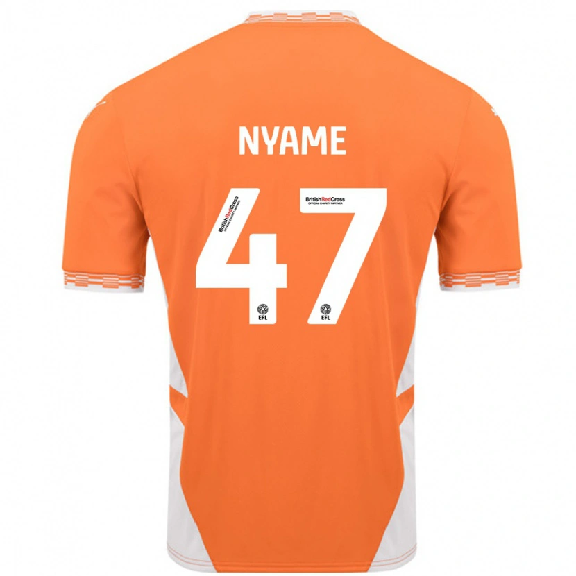 Danxen Hombre Camiseta Josh Nyame #47 Naranja Blanco 1ª Equipación 2024/25 La Camisa