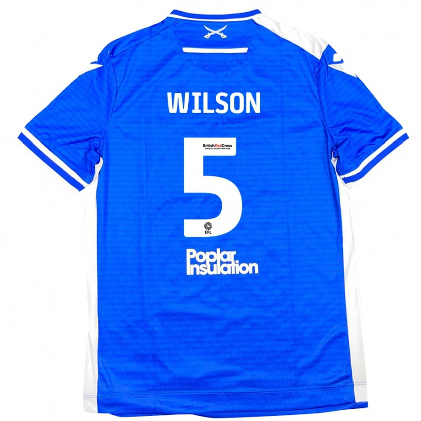 Danxen Hombre Camiseta James Wilson #5 Azul Blanco 1ª Equipación 2024/25 La Camisa