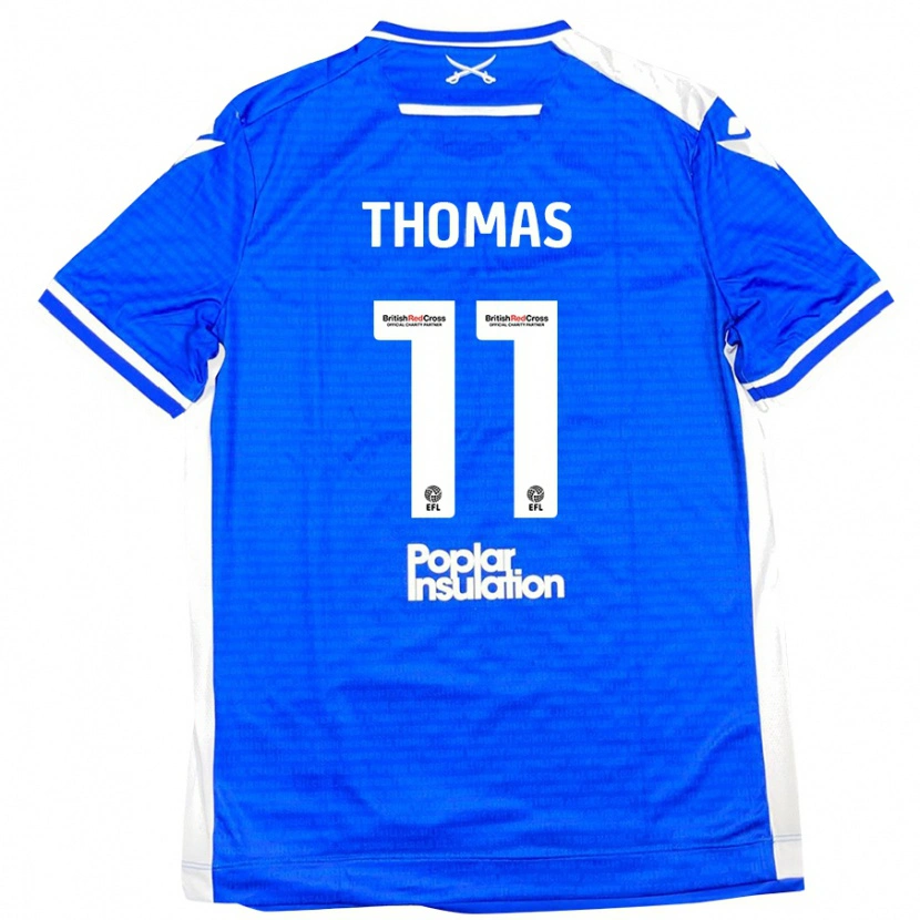 Danxen Hombre Camiseta Luke Thomas #11 Azul Blanco 1ª Equipación 2024/25 La Camisa