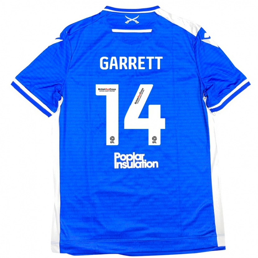 Danxen Hombre Camiseta Jake Garrett #14 Azul Blanco 1ª Equipación 2024/25 La Camisa