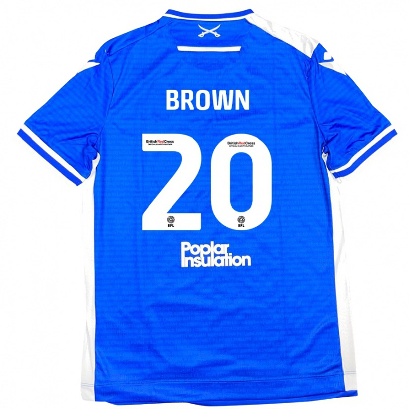 Danxen Hombre Camiseta Jevani Brown #20 Azul Blanco 1ª Equipación 2024/25 La Camisa