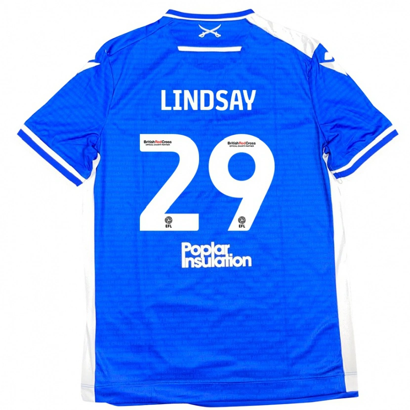 Danxen Hombre Camiseta Jamie Lindsay #29 Azul Blanco 1ª Equipación 2024/25 La Camisa