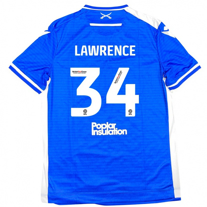 Danxen Hombre Camiseta Jerry Lawrence #34 Azul Blanco 1ª Equipación 2024/25 La Camisa