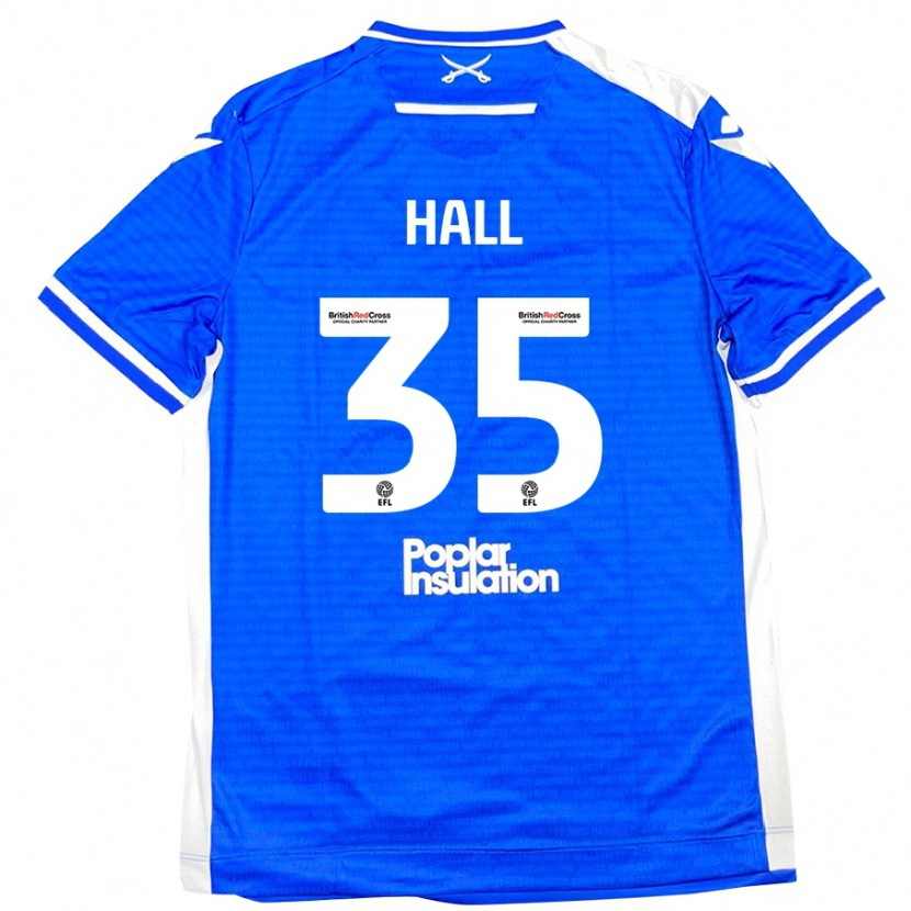 Danxen Hombre Camiseta Matt Hall #35 Azul Blanco 1ª Equipación 2024/25 La Camisa