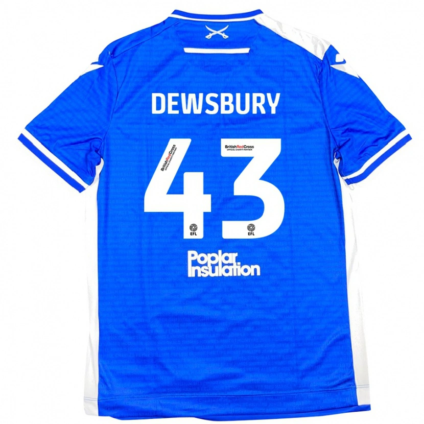 Danxen Hombre Camiseta Ollie Dewsbury #43 Azul Blanco 1ª Equipación 2024/25 La Camisa