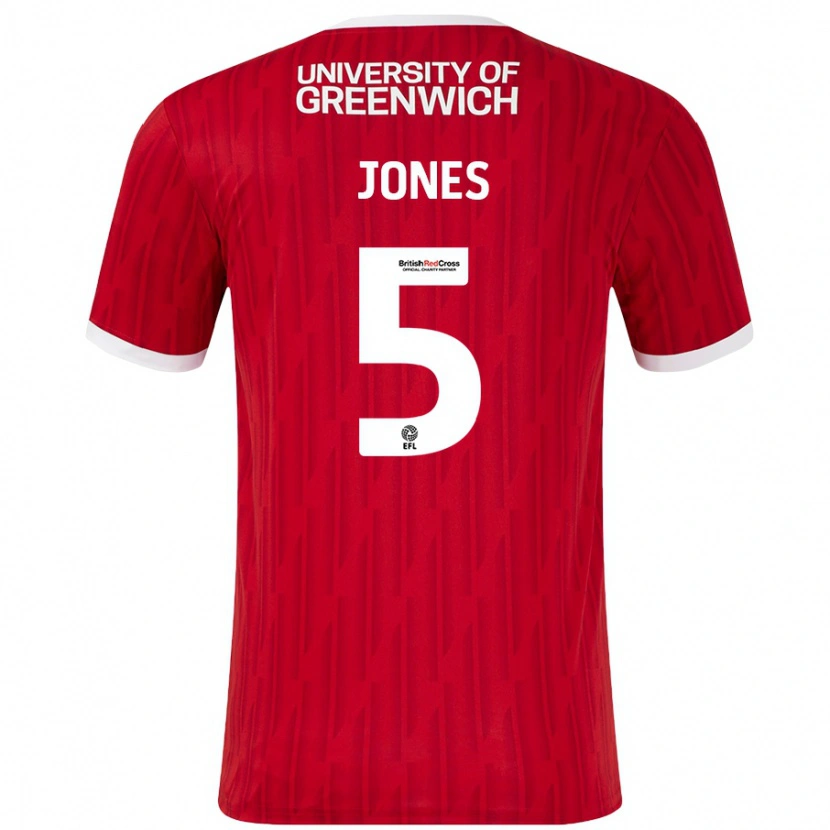 Danxen Hombre Camiseta Lloyd Jones #5 Rojo Blanco 1ª Equipación 2024/25 La Camisa