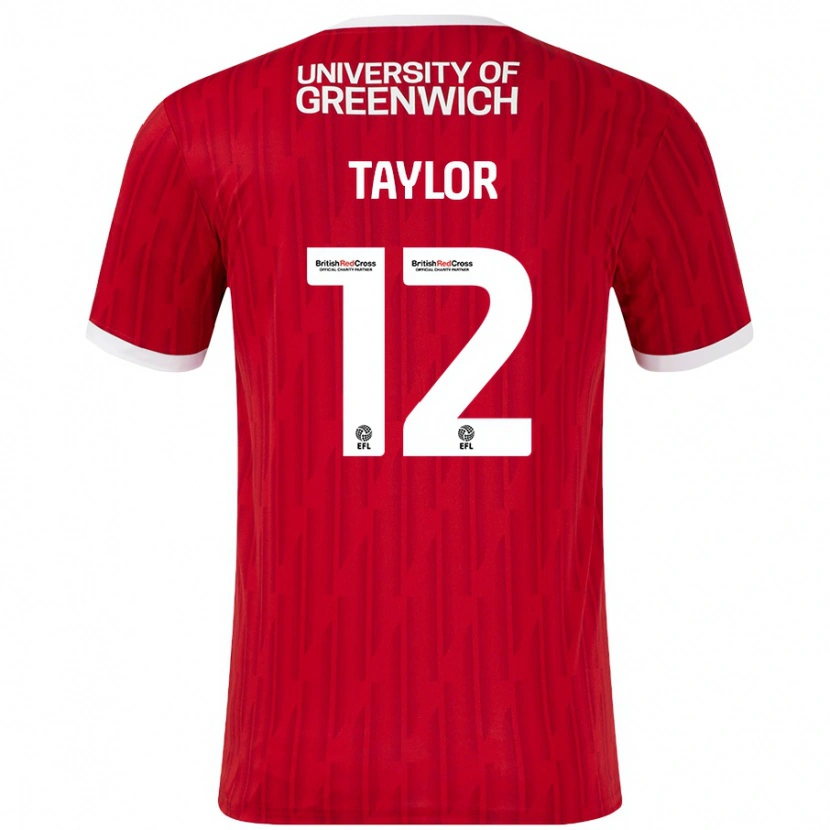 Danxen Hombre Camiseta Terry Taylor #12 Rojo Blanco 1ª Equipación 2024/25 La Camisa