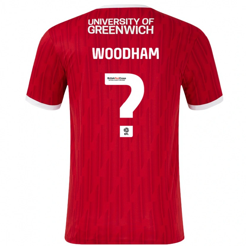 Danxen Hombre Camiseta Finley Woodham #0 Rojo Blanco 1ª Equipación 2024/25 La Camisa