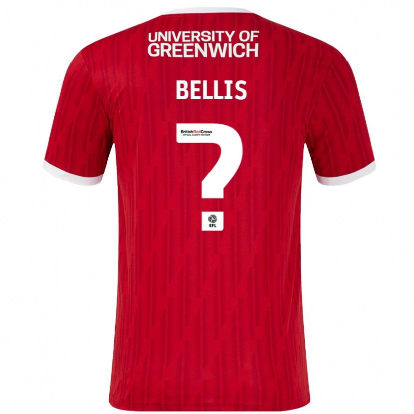 Danxen Hombre Camiseta Reece Bellis #0 Rojo Blanco 1ª Equipación 2024/25 La Camisa