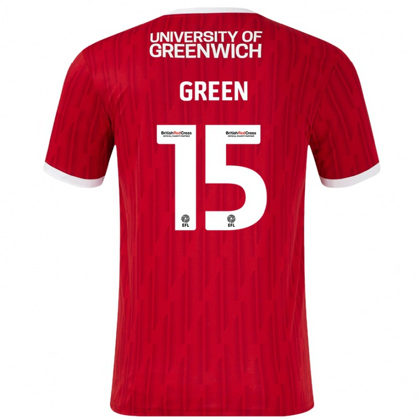 Danxen Hombre Camiseta Kayleigh Green #15 Rojo Blanco 1ª Equipación 2024/25 La Camisa