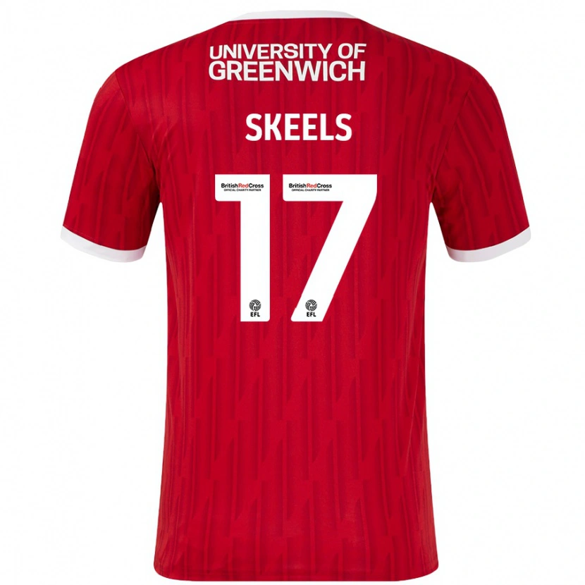 Danxen Hombre Camiseta Kiera Skeels #17 Rojo Blanco 1ª Equipación 2024/25 La Camisa