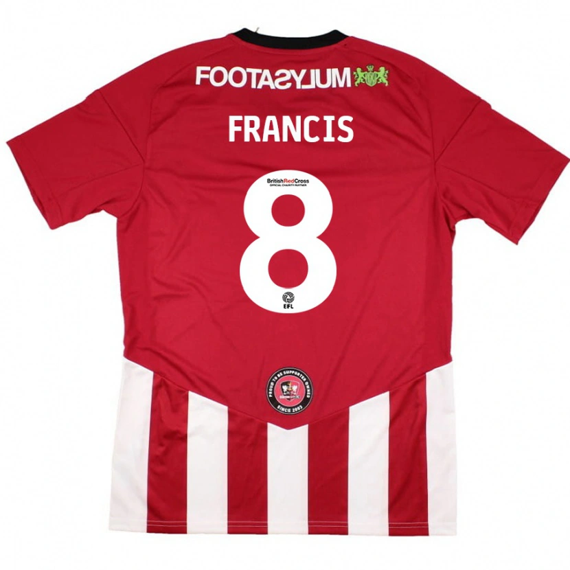 Danxen Hombre Camiseta Ed Francis #8 Rojo Blanco 1ª Equipación 2024/25 La Camisa