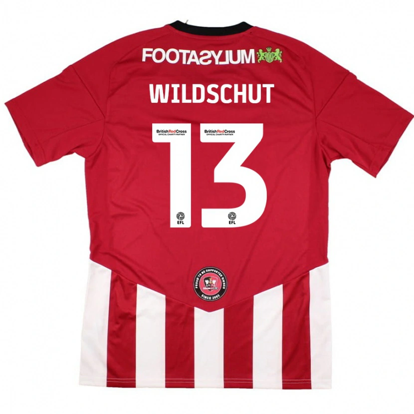 Danxen Hombre Camiseta Yanic Wildschut #13 Rojo Blanco 1ª Equipación 2024/25 La Camisa