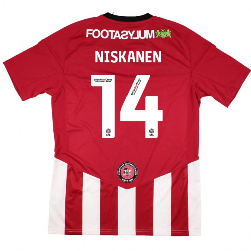 Danxen Hombre Camiseta Ilmari Niskanen #14 Rojo Blanco 1ª Equipación 2024/25 La Camisa