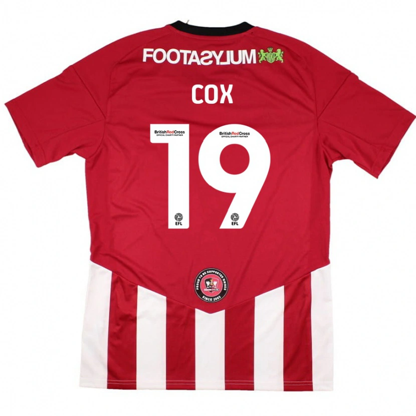 Danxen Hombre Camiseta Sonny Cox #19 Rojo Blanco 1ª Equipación 2024/25 La Camisa